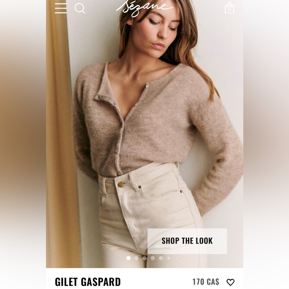 Sezane Tan Cardigan